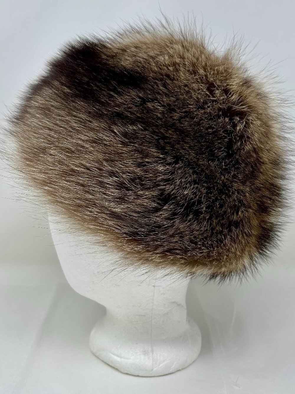 Vintage Frederick & Nelson Brown Fur Hat 1950s 60s Pillbox Seattle 22.5"